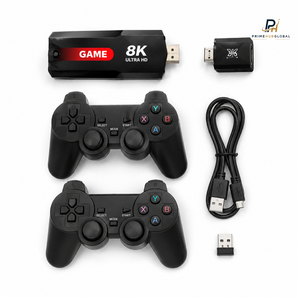جهاز ألعاب PrimeHub Global ‏8K Ultra HD مع ذراعي تحكم
