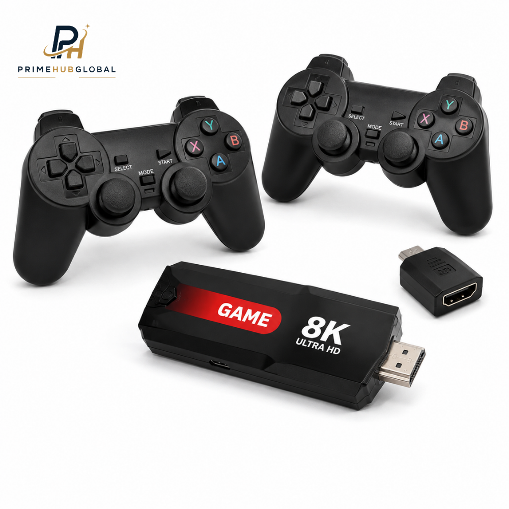 جهاز ألعاب PrimeHub Global ‏8K Ultra HD مع ذراعي تحكم
