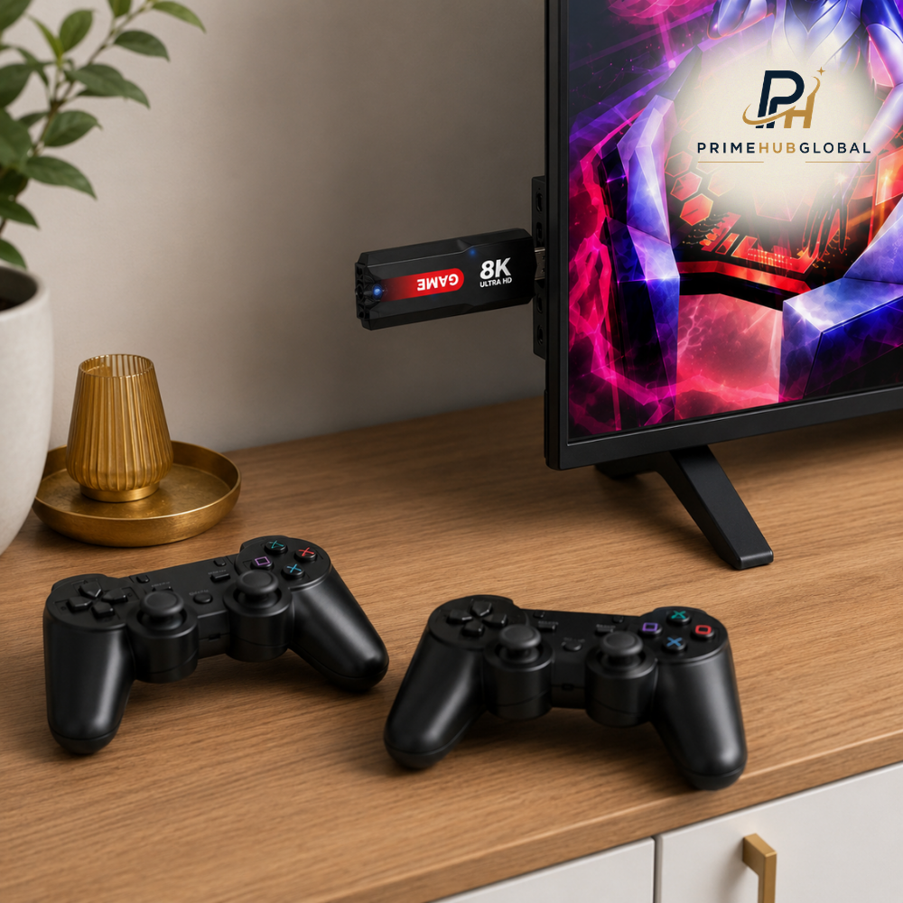 جهاز ألعاب PrimeHub Global ‏8K Ultra HD مع ذراعي تحكم