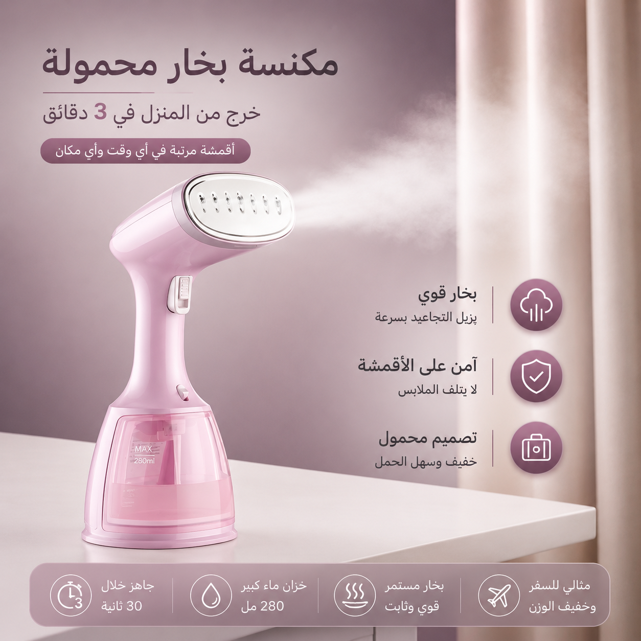 Prime Hub Global portable handheld clothes steamer for UAE